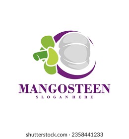 Plantilla de diseño de logotipo de Mangosteen. Ilustración vectorial del logotipo de Mangosteen creativo.