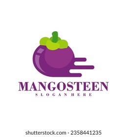 Plantilla de diseño de logotipo de Mangosteen. Ilustración vectorial del logotipo de Mangosteen creativo.