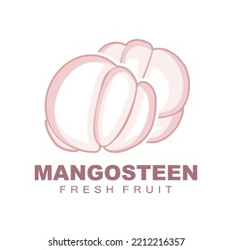 Mangosteen Logo, Mangosteen Flesh Illustration, Vitamin Rich Fruit Queen, Fruit Logo Vector Label Template Design