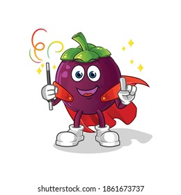  mangosteen magician illustration. character vector