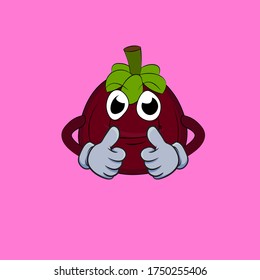mangosteen mascot or icon for advertising and explanation