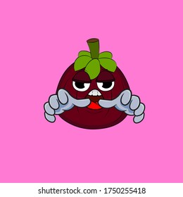 mangosteen mascot or icon for advertising and explanation