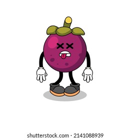 mangosteen mascot illustration is dead , character design