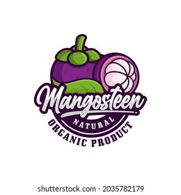 Mangosteen natural organic design logo
