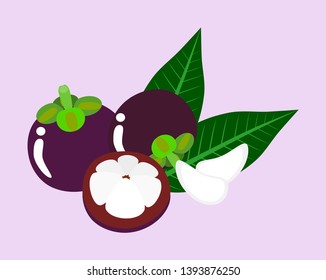 Mangosteen on a white background