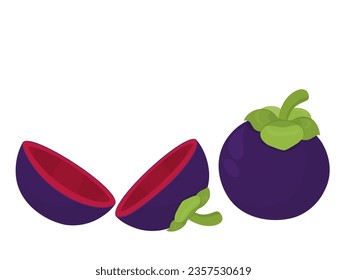 Mangosteen on a white background.
