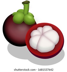 Mangosteen is one type of fruit in southeast asia