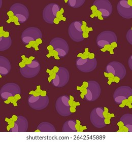 Mangosteen pattern vector illustration background. seamless pattern Mangosteen. for display wallpaper, fabric, textile, cloth design, hand drawn