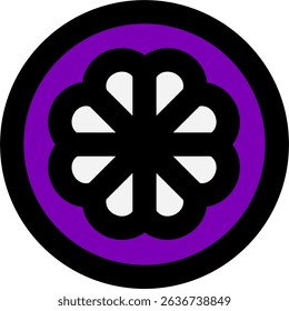 Mangosteen Slice filled icon design style
