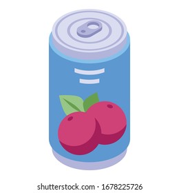 Mangosteen soda drink icon. Isometric of mangosteen soda drink vector icon for web design isolated on white background