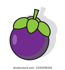 A mangosteen vector can be used as a logo, icon or background.