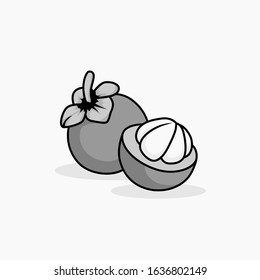 Mangosteen vector greyscale mode for all purpose
