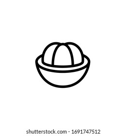 mangosteen vector icon design on white background 