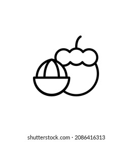 mangosteen vector icon. fruit icon outline style. perfect use for icon, logo, illustration, website, and more. icon design line style