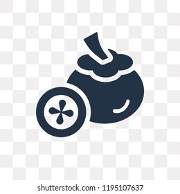 Mangosteen vector icon isolated on transparent background, Mangosteen transparency concept can be used web and mobile