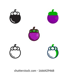 mangosteen vector icon vegetable and fruit