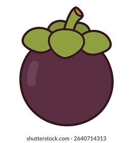 Mangosteen vector illustration, simple design