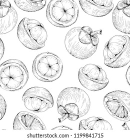 mangosteen vector seamless pattern purple