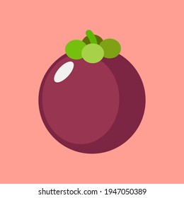 ilustración vectorial de diseño plano de mangosteno. Icono de fruta exótica verano fresco realista Ilustración vectorial citrus mangosteen. Frutas y alimentos saludables