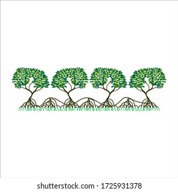 Mangrove forest background. Mangrove logo.