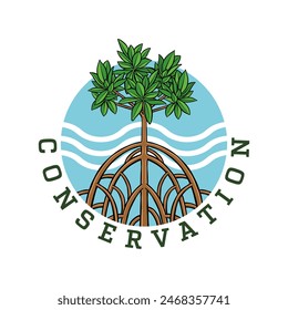 Mangrovenwald-Schutz Illustration Logo