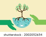 Mangrove Forest Preservation concept. Editable Clip Art.