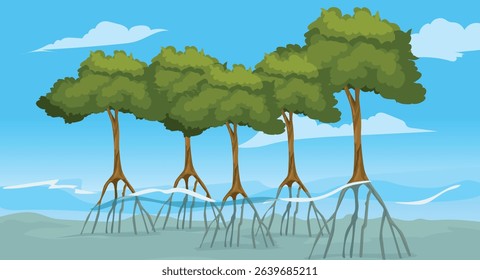 mangrove forest in vector format