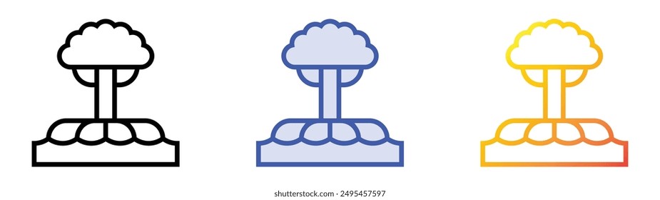 icono de manglar. Diseño de estilo de relleno lineal, azul y degradado aislado sobre fondo blanco