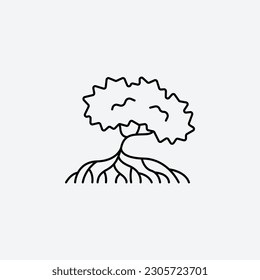 Mangrove icon vector illustration. Editable stroke.
