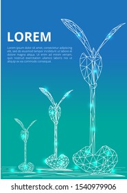 Mangrove seedlings banner background. Lowpoly art vector EPS10 