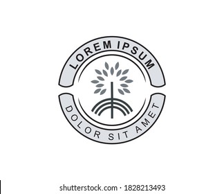 mangrove tree badge logo vector isolated, reforestation on shrubland.