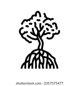 mangrove tree line icon vector. mangrove tree sign. isolated contour symbol black illustration