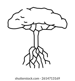 mangrove tree line icon vector. mangrove tree sign. isolated contour symbol black illustration