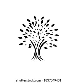 mangrove tree logo, black and white