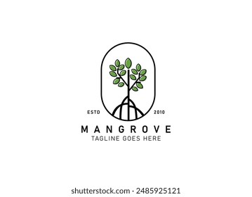 Plantilla de diseño de logotipo de árbol de mangle