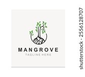 Mangrove tree logo nature design Abstract Minimalist Sign Symbol Environment template