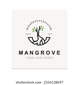 Mangrove tree logo nature design Abstract Minimalist Sign Symbol Environment template
