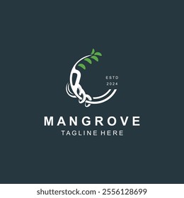 Mangrove tree logo nature design Abstract Minimalist Sign Symbol Environment template