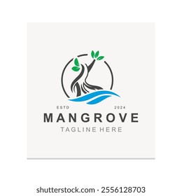 Mangrove tree logo nature design Abstract Minimalist Sign Symbol Environment template