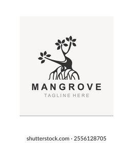 Mangrove tree logo nature design Abstract Minimalist Sign Symbol Environment template