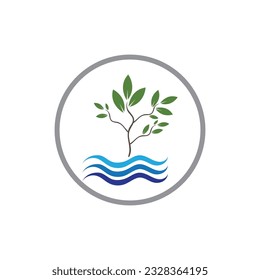 Logo del árbol de mangle sobre fondo blanco para la prevención de abrasión