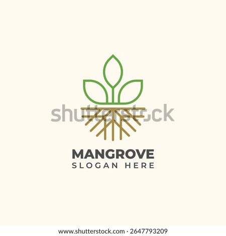 mangrove tree logo with simple elegant lineart style, for environmental care community logo or the like. vector logo