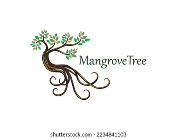 logo de mangrove, image vectorielle d'un arbre unique