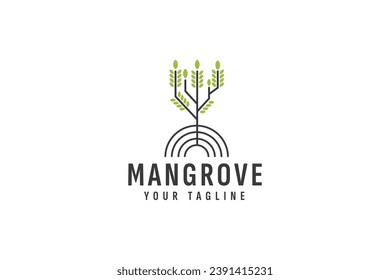 mangrove tree logo vector icon illustration