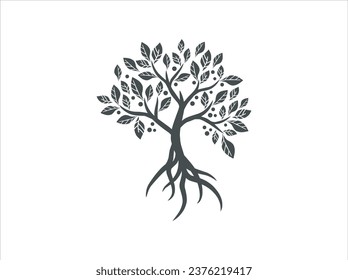 mangrove tree silhouette, useful for icon illustrations.