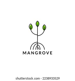 Mangrove tree template logo design