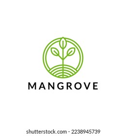 Mangrove tree template logo design