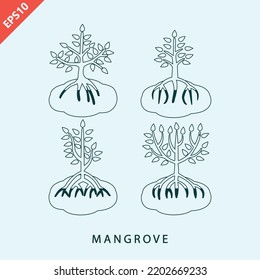 Mangrove tree vector design flat modern isolated illustration
