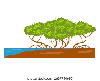 Mangrove tree vector illustration. World environment day concept
