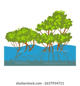Mangrove tree vector illustration. World environment day concept